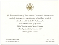 Invitations to the Investiture Ceremony and Reception of Supreme Court Chief Justice John Roberts